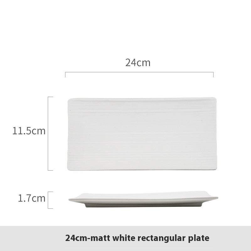 Rectangular Plate Household Minimalist Porcelain Dinner Plate