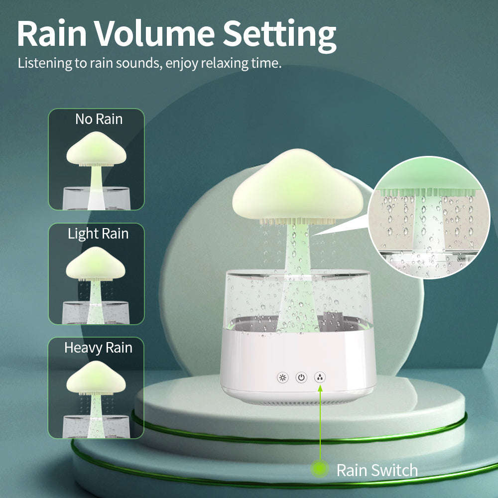 Rain Cloud Humidifier Rain Drip Aromatherapy Essential Oil Air Diffuser 450ml 7 Colors Mushroom Humidifier